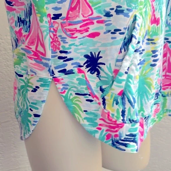 Lilly Pulitzer Fletcher pocketed cotton blend Pullover M - Picture 4 of 11